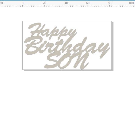 happy birthday son  82 x 45  pack of 10  card size  script